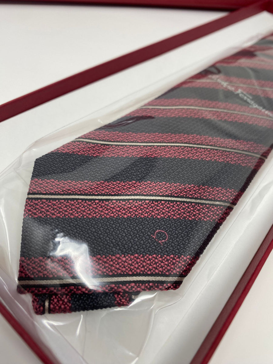 Salvatore Ferragamo 100% Silk Tie – Made in Italy – With Gift Box