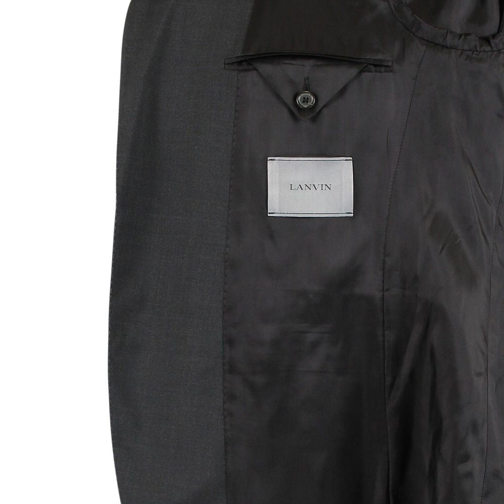LANVIN ダークグレー　ダブル　ヘリンボーン　スーツ LANVIN ダークグレー ダブル ヘリンボーン スーツ LANVIN