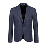 Hackett London Mayfair Navy Windowpane Suit – Fox Brothers Wool Flannel Two Piece Suit