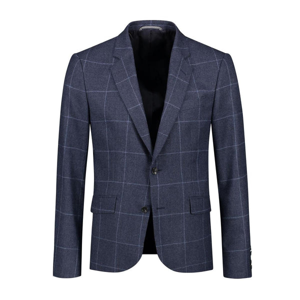 Hackett London Mayfair Navy Windowpane Suit – Fox Brothers Wool Flannel Two Piece Suit