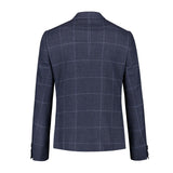 Hackett London Mayfair Navy Windowpane Suit – Fox Brothers Wool Flannel Two Piece Suit