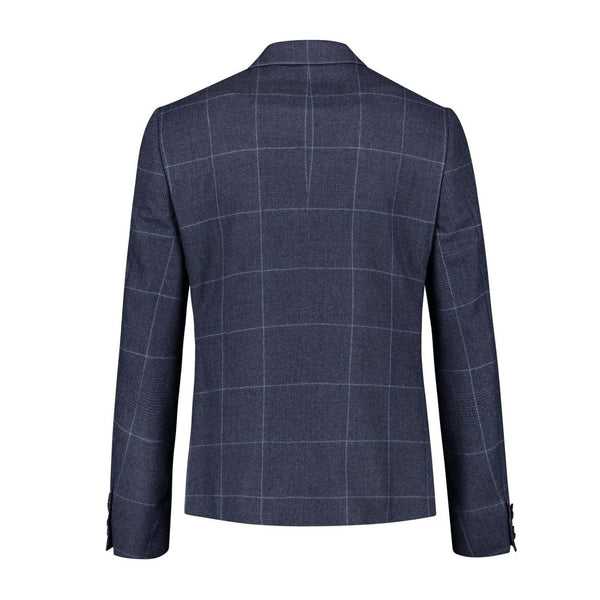 Hackett London Mayfair Navy Windowpane Suit – Fox Brothers Wool Flannel Two Piece Suit