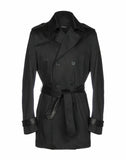 KARL LAGERFELD Black Cotton Stretch Trench Coat