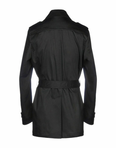 KARL LAGERFELD Black Cotton Stretch Trench Coat