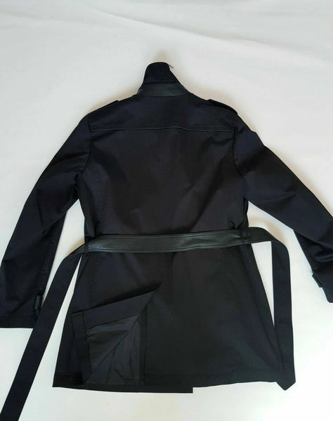 KARL LAGERFELD Black Cotton Stretch Trench Coat