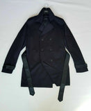 KARL LAGERFELD Black Cotton Stretch Trench Coat