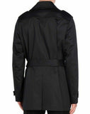 KARL LAGERFELD Black Cotton Stretch Trench Coat