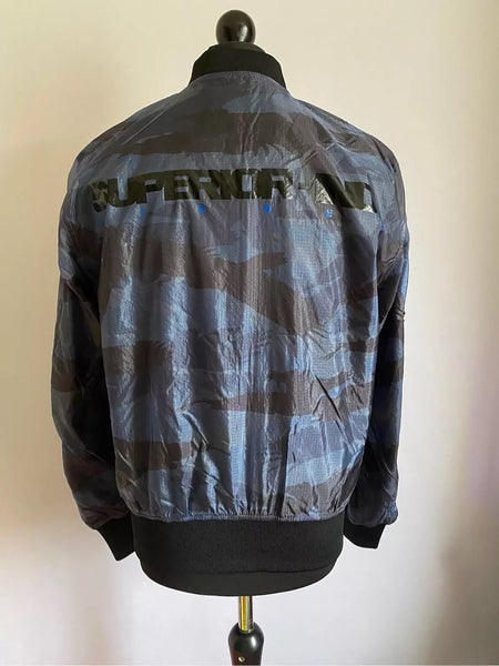 Diesel J-TOWN Mens Reversible Blue Camouflage & Black Bomber Jacket