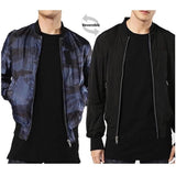 Diesel J-TOWN Mens Reversible Blue Camouflage & Black Bomber Jacket