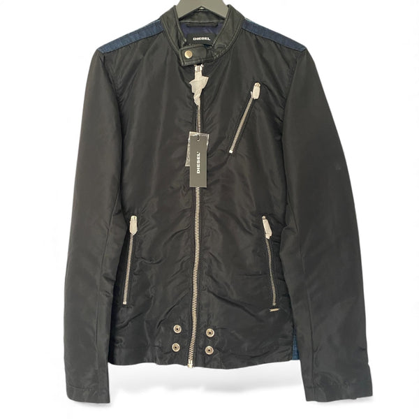 Diesel J-NEATS Men's Blue Biker Style Nylon Jacket