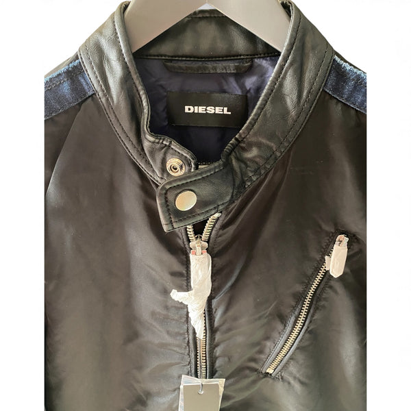 Diesel J-NEATS Men's Blue Biker Style Nylon Jacket