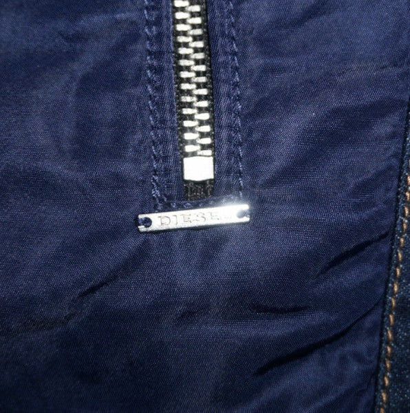 Diesel J-NEATS Men's Blue Biker Style Nylon Jacket