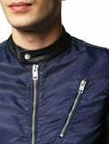 Diesel J-NEATS Men's Blue Biker Style Nylon Jacket