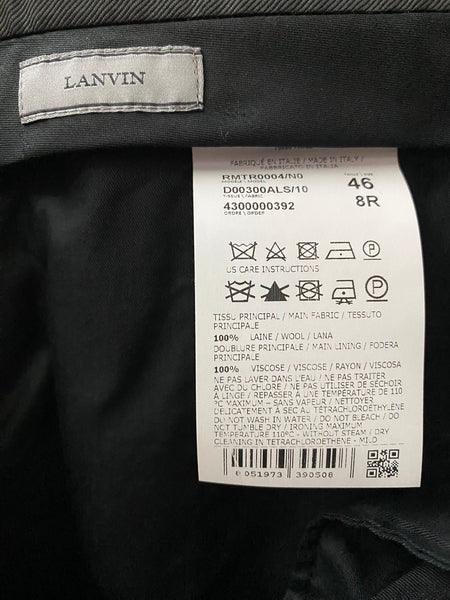 Lanvin D8 Attitude Straight Trousers 100% Wool Made in Italy