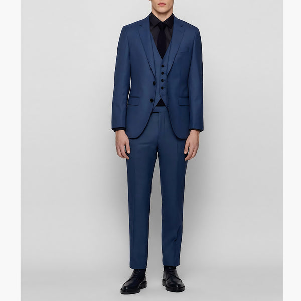 Hugo Boss Blue Rare Super 140s Virgin Wool Extra  Slim Three Piece Suit