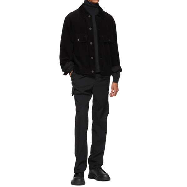 Lanvin Black High Waist Straight Trousers Side Pockets 100% Wool Made in Italy