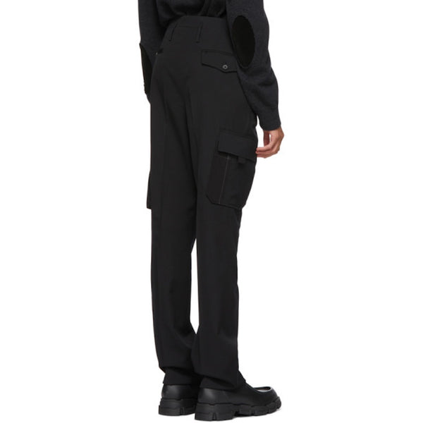 Lanvin Black High Waist Straight Trousers Side Pockets 100% Wool Made in Italy