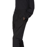 Lanvin Black High Waist Straight Trousers Side Pockets 100% Wool Made in Italy
