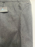 Lanvin Cashmere Blend Dark Grey Biker Pants Round Cut Hem Line With Stitch Detailing & Zip Cuff