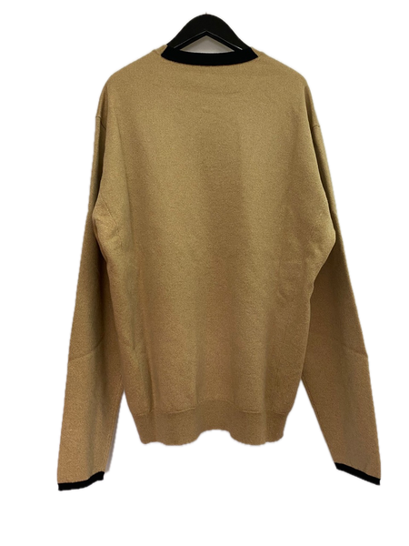 Dunhill Camel Tan Cashmere Cotton Crewneck Sweater Made in Italy