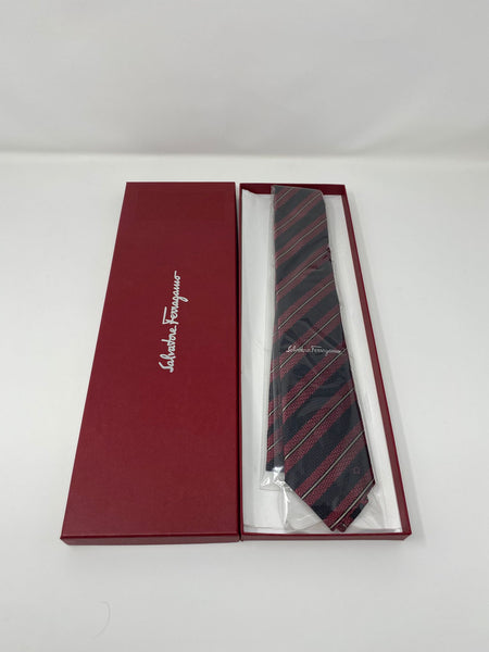 Salvatore Ferragamo 100% Silk Tie – Made in Italy – With Gift Box