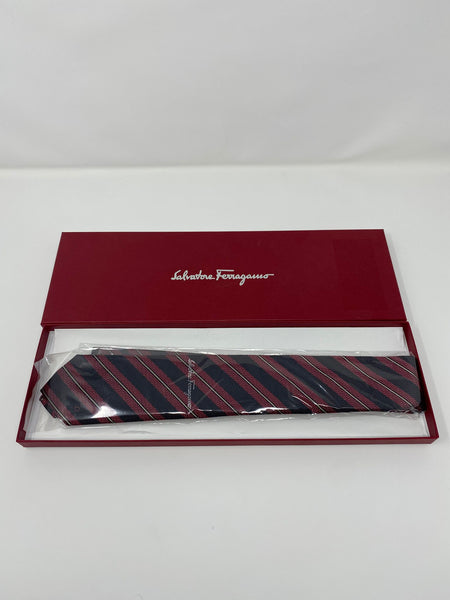 Salvatore Ferragamo 100% Silk Tie – Made in Italy – With Gift Box
