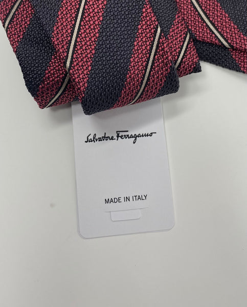Salvatore Ferragamo 100% Silk Tie – Made in Italy – With Gift Box
