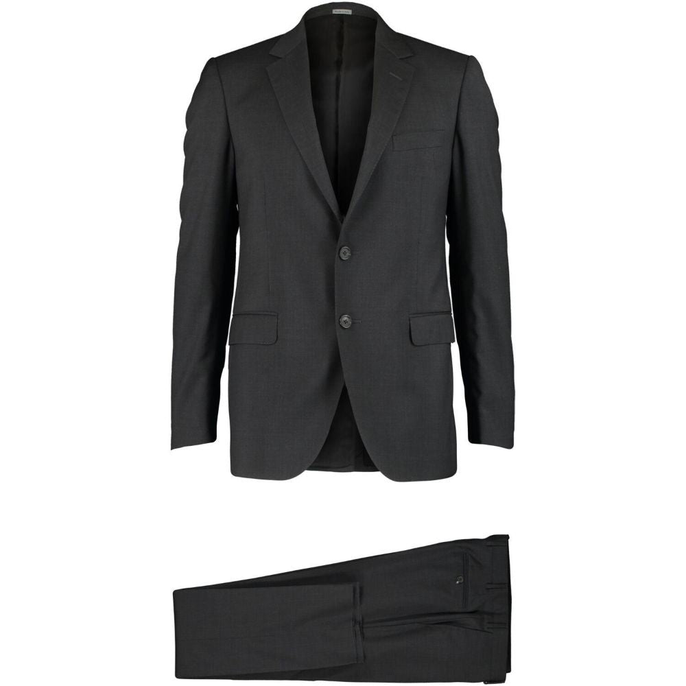 LANVIN ダークグレー　ダブル　ヘリンボーン　スーツ LANVIN Dark Grey Wool Slim Fit Two Piece Suit – b29 Fashion