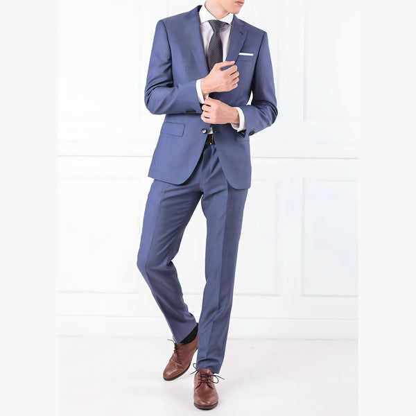 Hugo Boss Blue Italian Virgin Wool Two Piece Suit