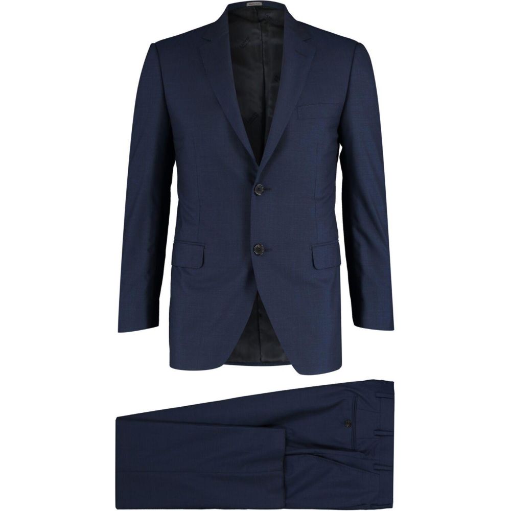 LANVIN メンズダブルスーツ LANVIN Navy Blue Wool Two Piece Suit – b29 Fashion