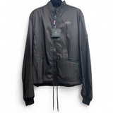 LANVIN Black Oversized Windbreaker Jacket with Hidden Hood