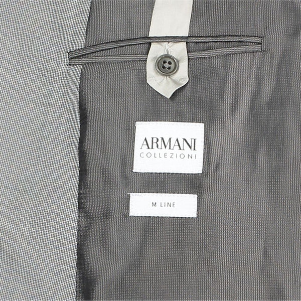 Armani Collezioni Grey Mini Checked Wool Two Piece Suit