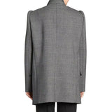 Balenciaga Black & White Checked Wool blend Oversized Blazer Made in Italy