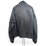 LANVIN Black Oversized Windbreaker Jacket with Hidden Hood