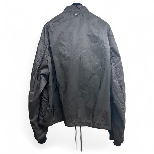 LANVIN Black Oversized Windbreaker Jacket with Hidden Hood