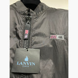 LANVIN Black Oversized Windbreaker Jacket with Hidden Hood