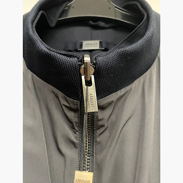 Armani Collezioni Mens Reversible Black/Dark Blue Wool Blend Jacket