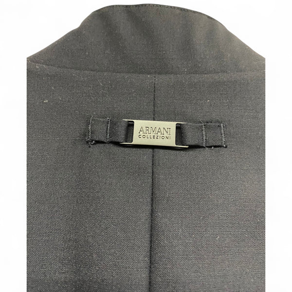 Armani Collezioni Mens Reversible Black/Dark Blue Wool Blend Jacket