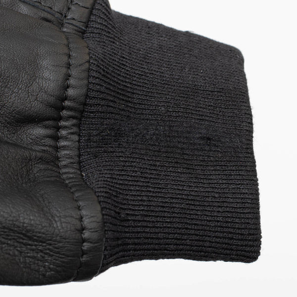 Diesel L-PINS Mens Black Sheepskin Embossed Logo Leather Jacket