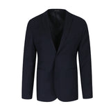 Emporio Armani Navy Blue Wool Jacquard Slim Blazer Made in Italy