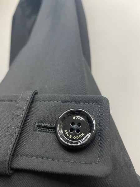 HUGO BOSS Men's Black Dain Water-Repellent Trench Coat