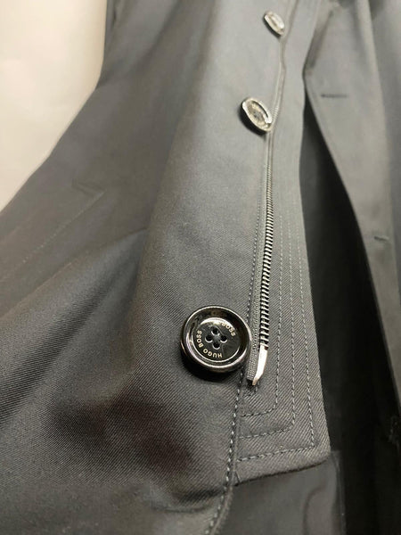HUGO BOSS Men's Black Dain Water-Repellent Trench Coat