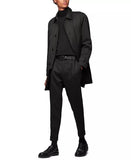 HUGO BOSS Men's Black Dain Water-Repellent Trench Coat