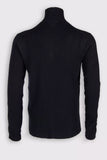 Bottega Veneta Black Cashmere & Wool Ribbed Knit High Neck Jumper Made in Italy