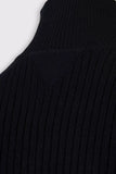 Bottega Veneta Black Cashmere & Wool Ribbed Knit High Neck Jumper Made in Italy