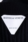 Bottega Veneta Black Cashmere & Wool Ribbed Knit High Neck Jumper Made in Italy