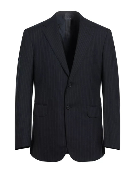 Dunhill Blue Pinstripe Wool Slim Fit Blazer Made in Italy