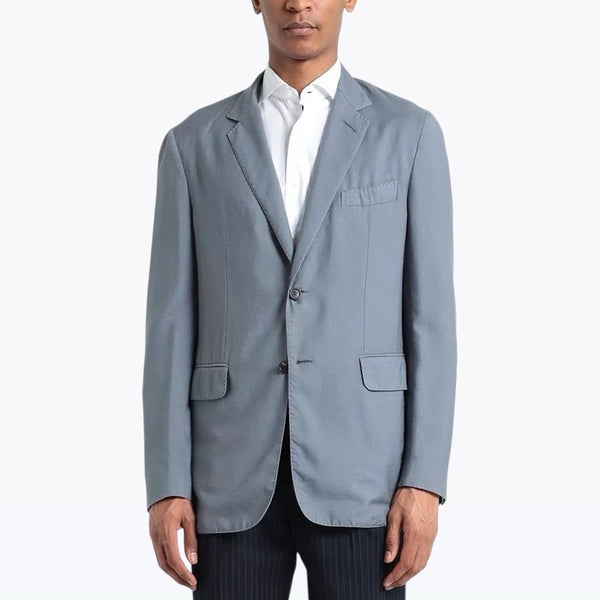 Dunhill Grey Cashmere & Mulberry Silk Blazer Made in Italy