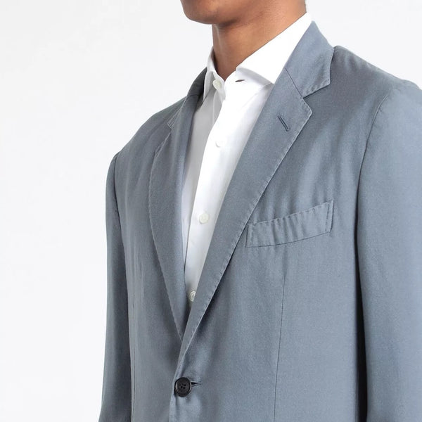 Dunhill Grey Cashmere & Mulberry Silk Blazer Made in Italy