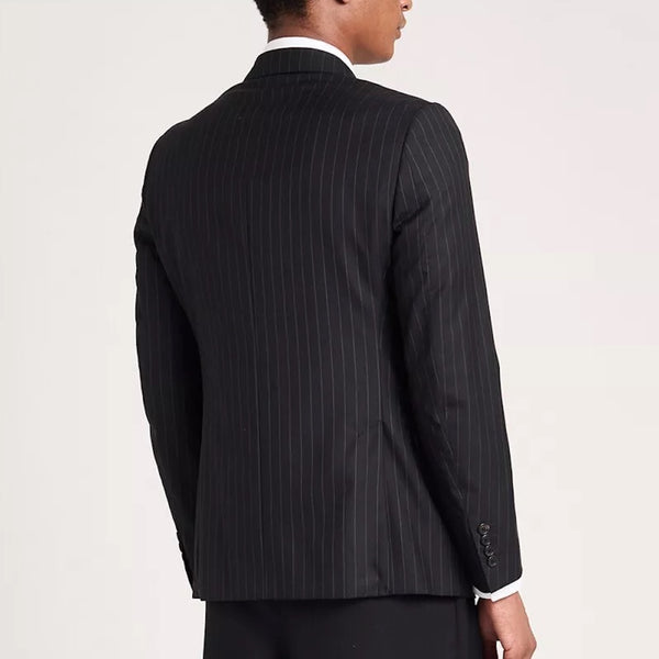 Dunhill Black Pinstripe Wool Slim Fit Blazer Made in Italy